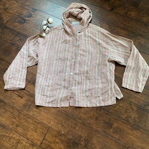 {Willow} Striped Hooded Longsleeve Top‎